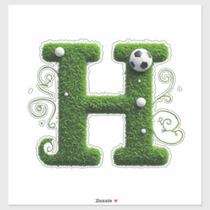 Green Grass Letter H With Soccer Ball