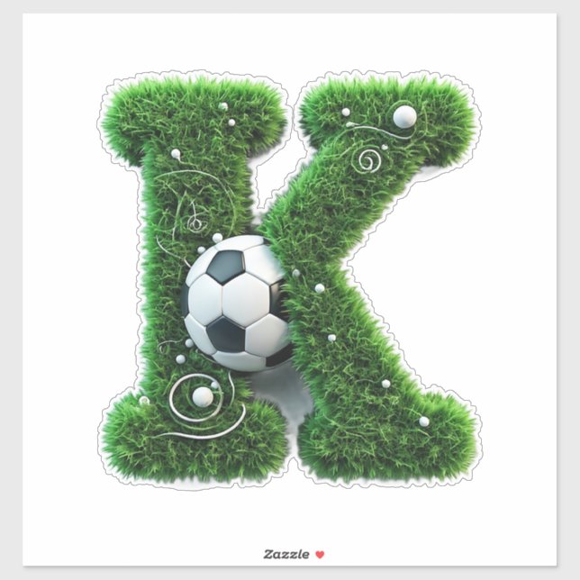 Green Grass Letter K With Soccer Ball (Sheet)