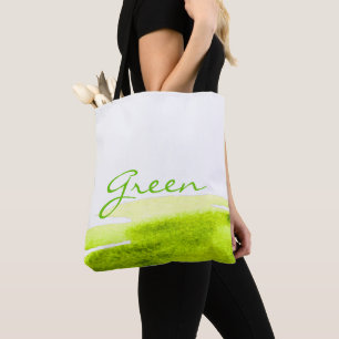 Green grass lime watercolor minimal tote bag