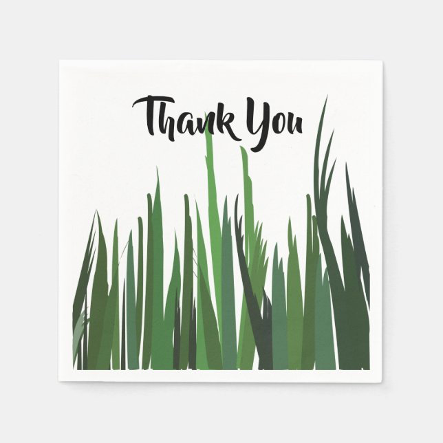 Green Grass Nature Personalised Party Napkin (Front)