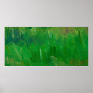 Green grass paint texture. Hand drawn background. Poster