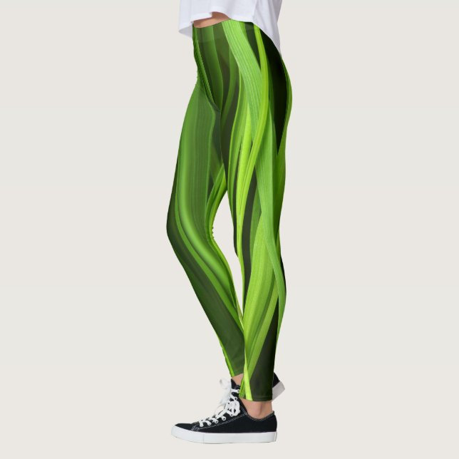 Green grass pattern leggings (Left)