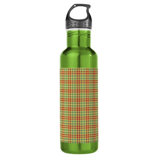 Green Grass Plaid Customisable 710 Ml Water Bottle (Front)