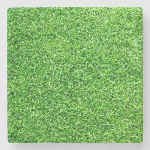 Green grass stone coaster