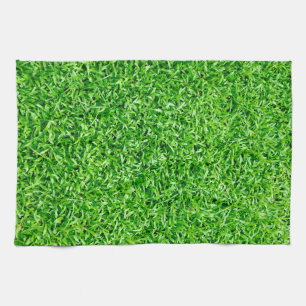Green grass tea towel