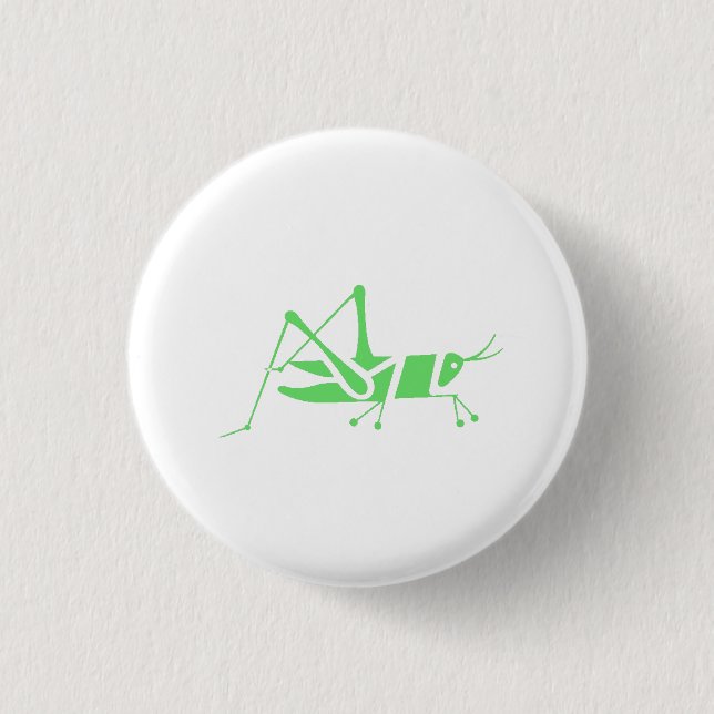 Green Grasshopper 3 Cm Round Badge (Front)