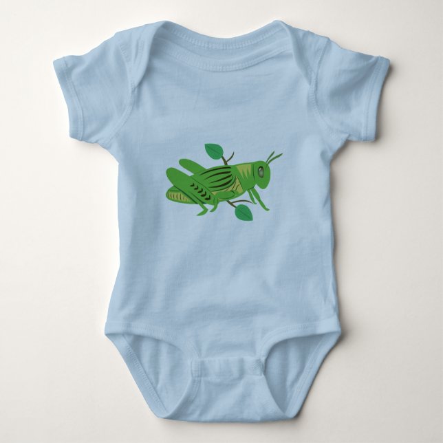 Green Grasshopper Baby Bodysuit (Front)
