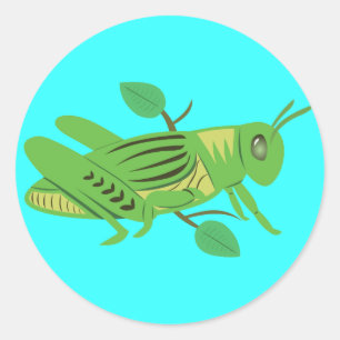 Green Grasshopper Classic Round Sticker