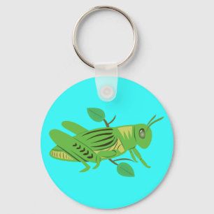 Green Grasshopper Key Ring