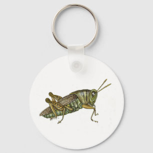 Green Grasshopper Key Ring