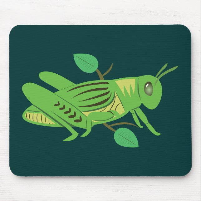Green Grasshopper Mouse Pad (Front)