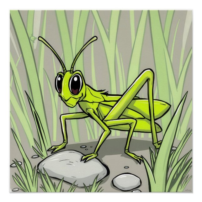 Green Grasshopper Poster (Front)