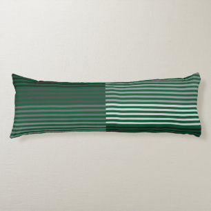 Green, Gray, Black, White Stripes Body Cushion