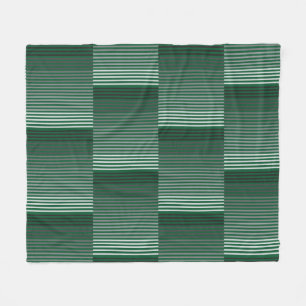 Green, Gray, Black, White Stripes Fleece Blanket