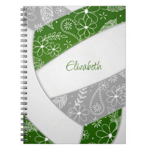 green gray girly boho sports volleyball journal
