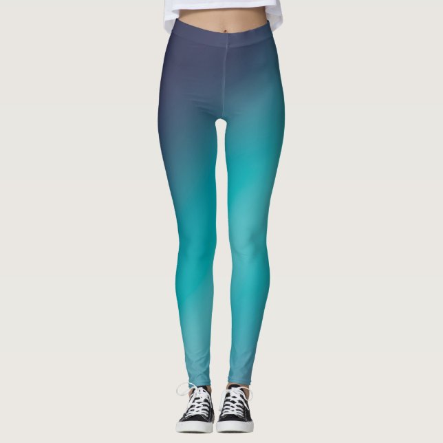 Green Gray moonlight ombre effect  Leggings (Front)