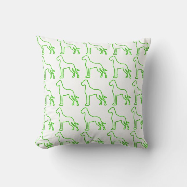 Green Great Dane Cushion (Front)