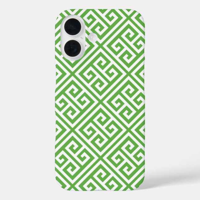 Green Greek Key Pattern Case-Mate iPhone Case (Back)