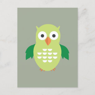 Green & Green Owl Postcard