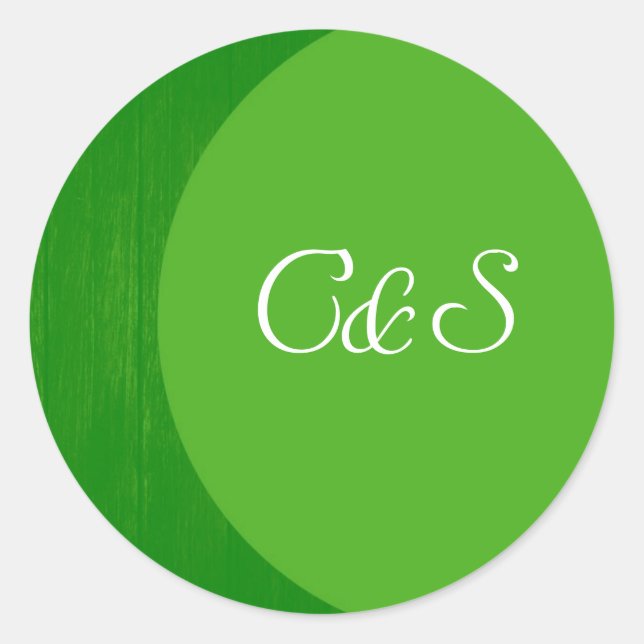 Green/Green Wood Grain Envelope Stickers (Front)