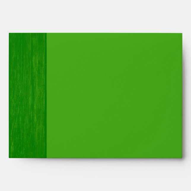 Green/Green Wood Grain Wedding Envelope (Front)