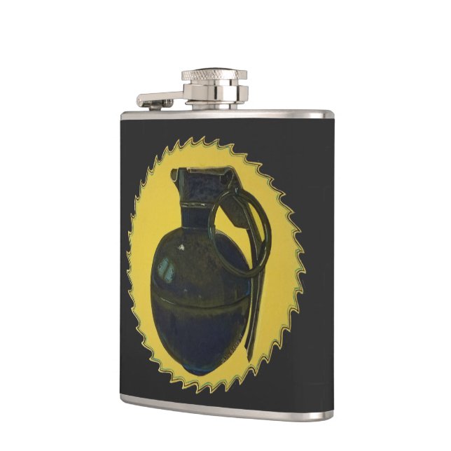 Green Grenade Hip Flask (Left)