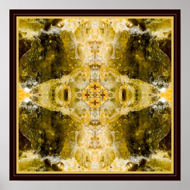 Green grenade I gemstone fractal art poster (Front)