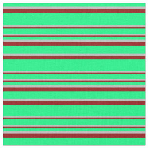 Green, Grey, and Dark Red Coloured Pattern Fabric