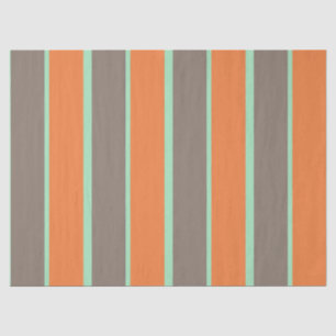 Green, grey and orange stripes pattern tissue paper