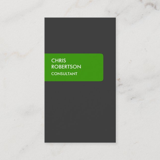 Green Grey Attractive Charming Business Card (Front)