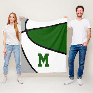 green grey basketball team colours athlete monogra fleece blanket
