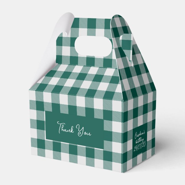  green grey buffalo plaid check favour box (Front Side)