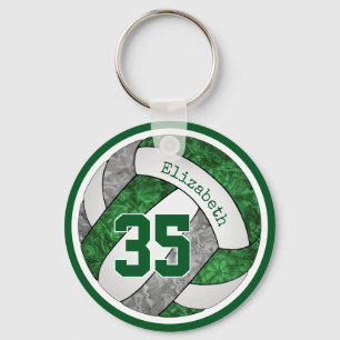 green grey custom gifts for girls volleyball team key ring