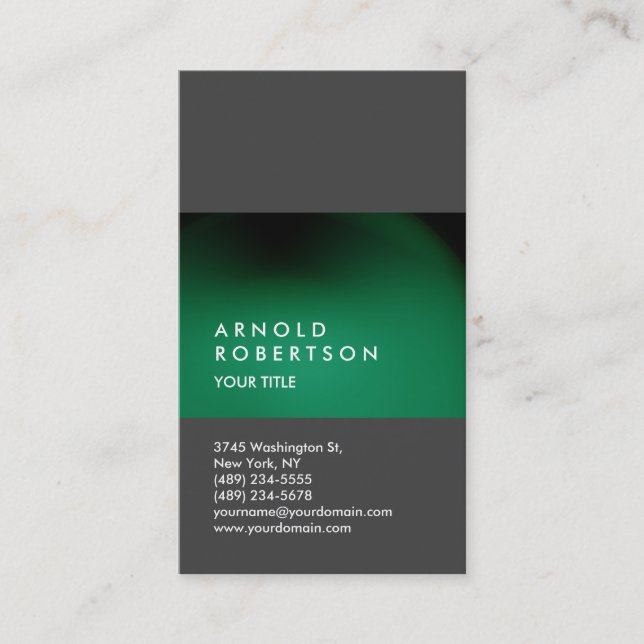Green Grey Customise Professional Business Card (Front)