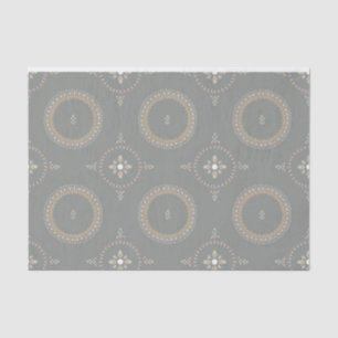 Green Grey Elegant Ornamental Floral Tissue Paper