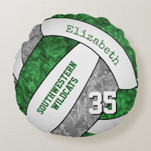 green grey girls volleyball team keepsake round cushion