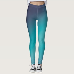 Green Grey Gradient Ombre Capri Leggings