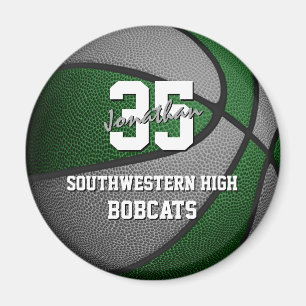 green grey kids sports gifts basketball team name magnet