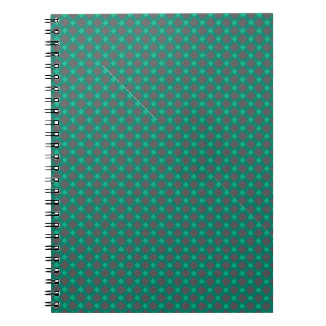 Green grey , plaid notebook (Front)
