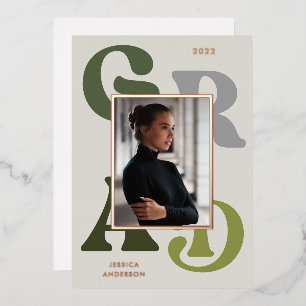 Green Grey Retro Typography Photo 2022 Graduation
