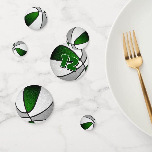 green grey team colours basketball party confetti (Group)