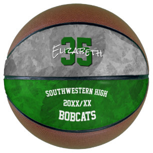 Green grey team colours sports season keepsake basketball