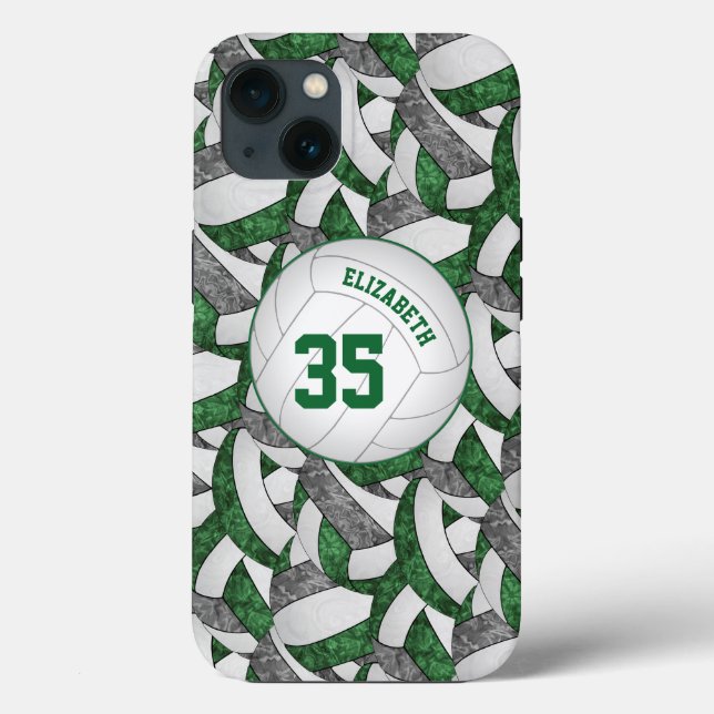 green grey team spirit gifts girls volleyball Case-Mate iPhone case (Back)