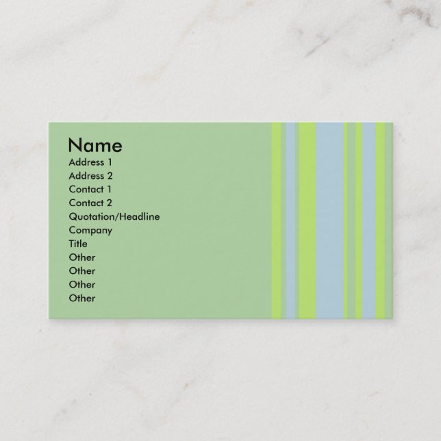 green grey yellow striped business card (Front)