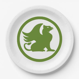 Green Griffin Paper Plate