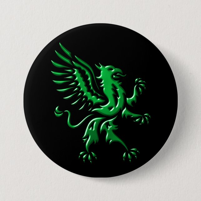 Green Griffin Rampant Button (Front)