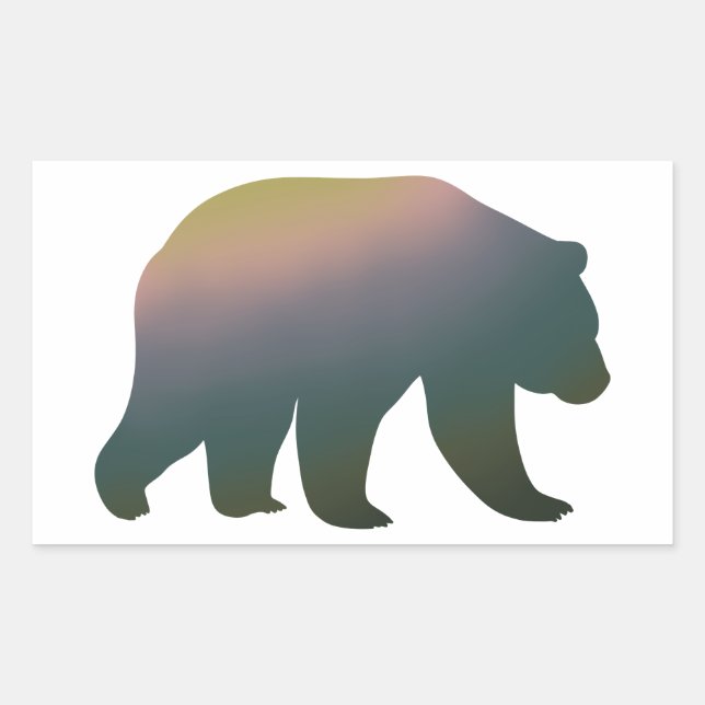 Green Grizzly Bear Gradient Sticker (Front)