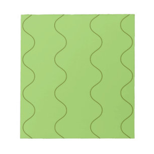 Green Groovy Wavy Line Abstract Modern Minimalist Notepad