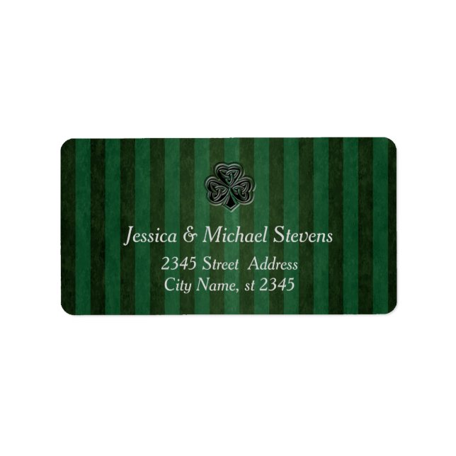 Green grundge trendy Irish lucky shamrock Label (Front)