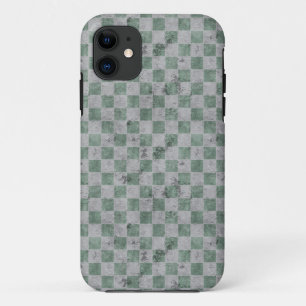 Green Grunge Chequerboard Case-Mate iPhone Case